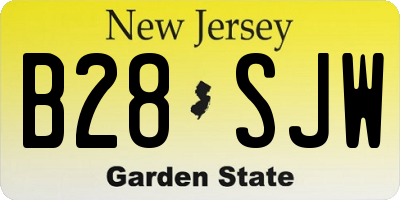 NJ license plate B28SJW