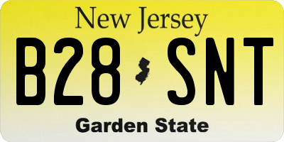 NJ license plate B28SNT