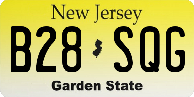 NJ license plate B28SQG