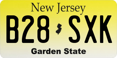NJ license plate B28SXK