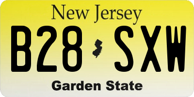 NJ license plate B28SXW