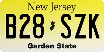 NJ license plate B28SZK