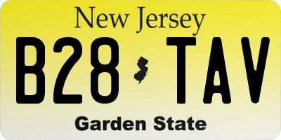 NJ license plate B28TAV