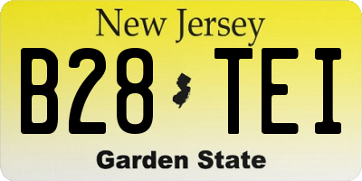 NJ license plate B28TEI