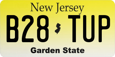 NJ license plate B28TUP