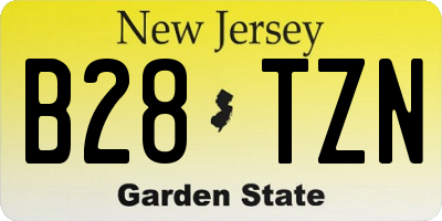 NJ license plate B28TZN