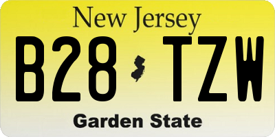 NJ license plate B28TZW