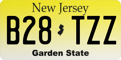 NJ license plate B28TZZ