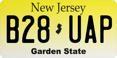 NJ license plate B28UAP