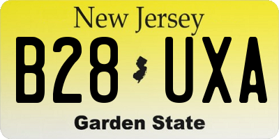 NJ license plate B28UXA