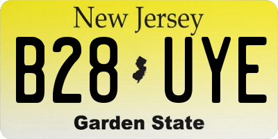 NJ license plate B28UYE