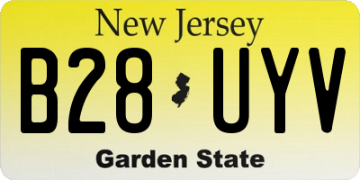 NJ license plate B28UYV