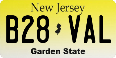 NJ license plate B28VAL