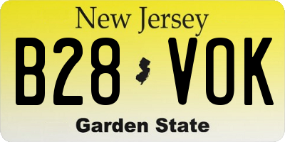 NJ license plate B28VOK