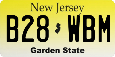 NJ license plate B28WBM