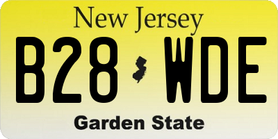 NJ license plate B28WDE