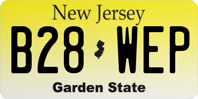 NJ license plate B28WEP