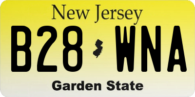 NJ license plate B28WNA