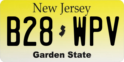 NJ license plate B28WPV