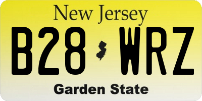 NJ license plate B28WRZ