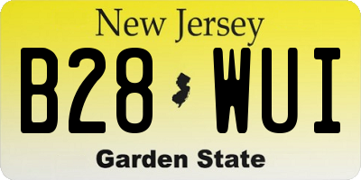 NJ license plate B28WUI