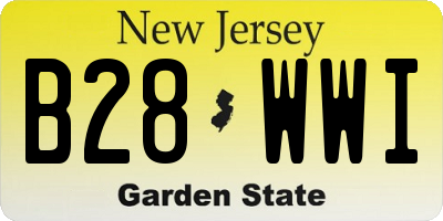 NJ license plate B28WWI
