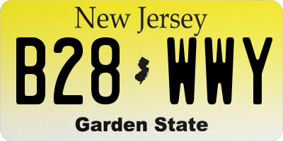 NJ license plate B28WWY