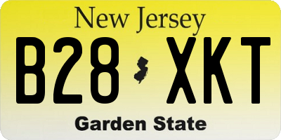 NJ license plate B28XKT