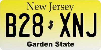 NJ license plate B28XNJ