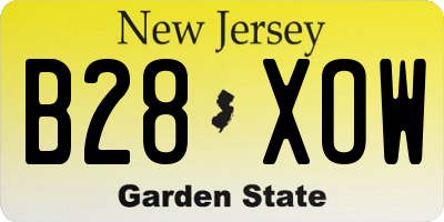 NJ license plate B28XOW