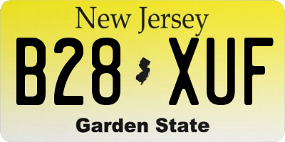 NJ license plate B28XUF