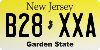 NJ license plate B28XXA