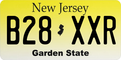 NJ license plate B28XXR