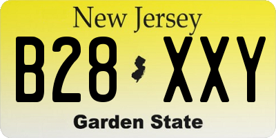 NJ license plate B28XXY