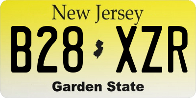 NJ license plate B28XZR