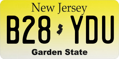 NJ license plate B28YDU