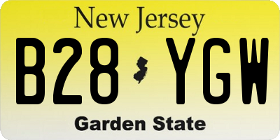 NJ license plate B28YGW