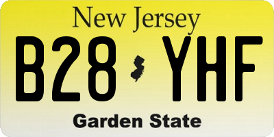 NJ license plate B28YHF