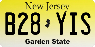 NJ license plate B28YIS