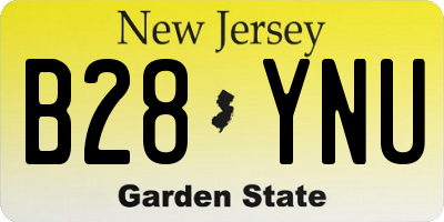NJ license plate B28YNU