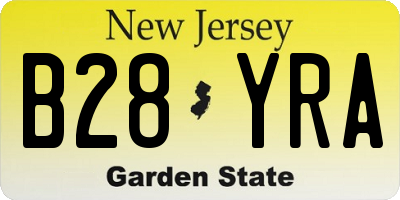 NJ license plate B28YRA