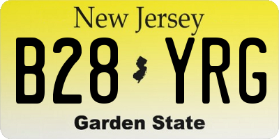 NJ license plate B28YRG