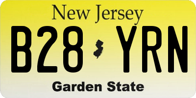NJ license plate B28YRN