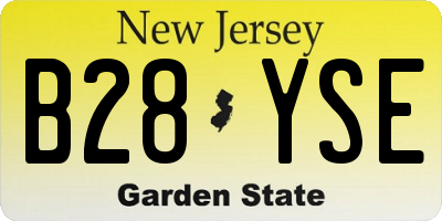 NJ license plate B28YSE