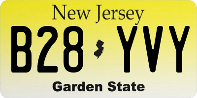 NJ license plate B28YVY