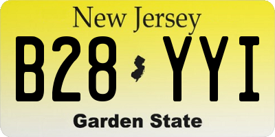 NJ license plate B28YYI