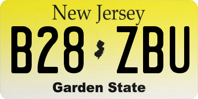 NJ license plate B28ZBU