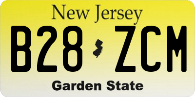NJ license plate B28ZCM
