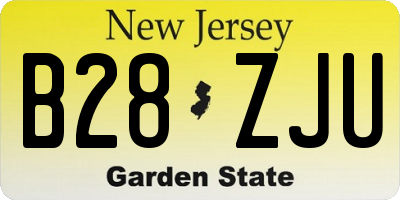 NJ license plate B28ZJU