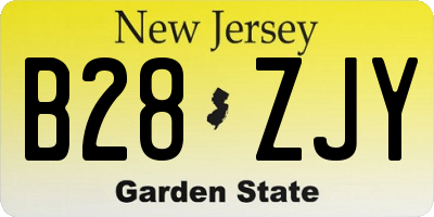 NJ license plate B28ZJY